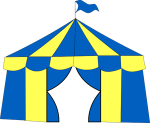 300x246 Yellow Amp Blue Circus Tent Png, Svg Clip Art For Web