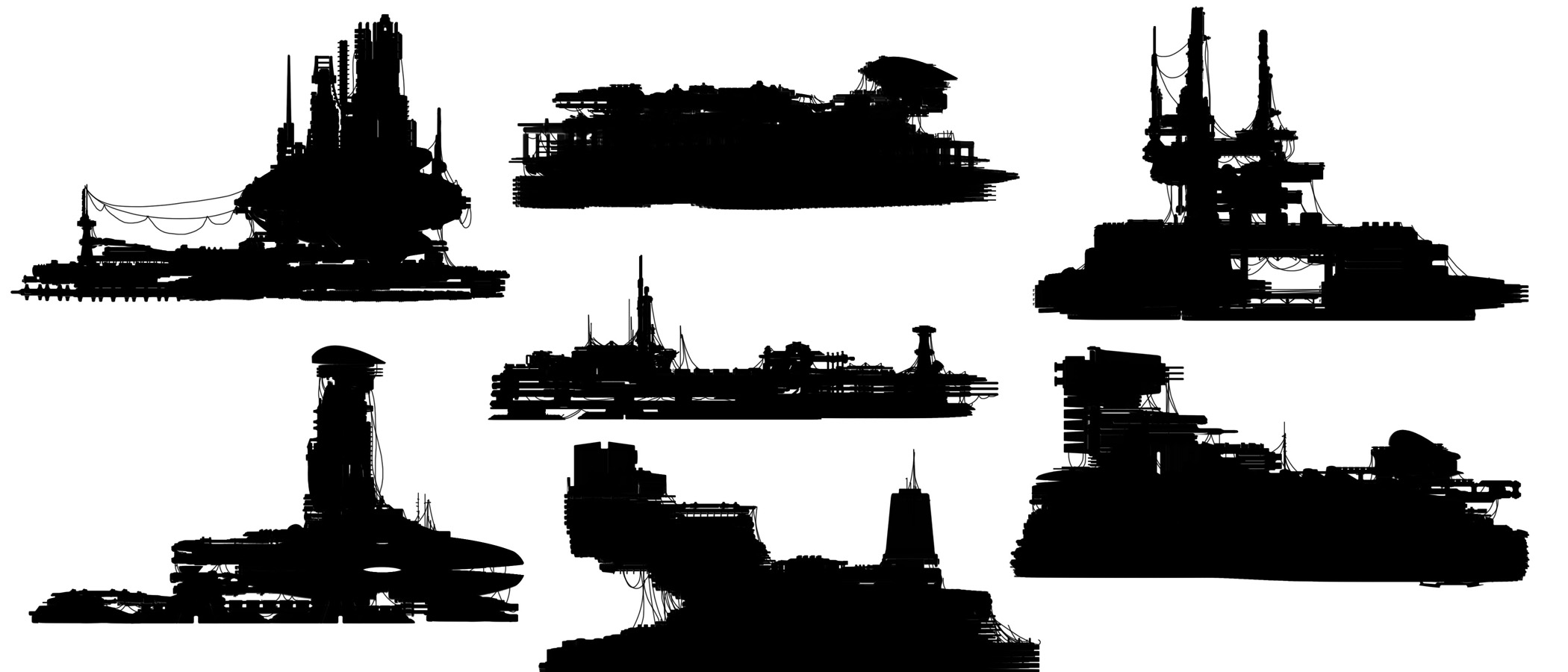 2100x900 Shapes Scifi City 01 By Angelitoon