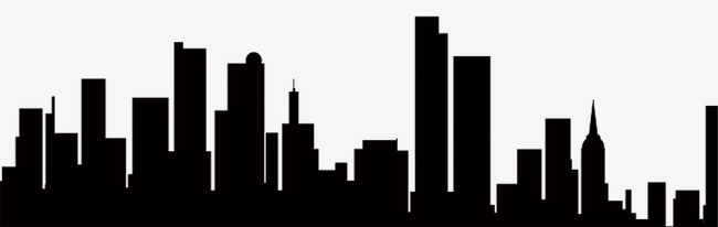 650x206 Silhouette Buildings, Buildings, Sketch, Black Png Image
