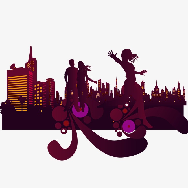 650x650 Vector Buildings And People, Building, People, Silhouette Figures