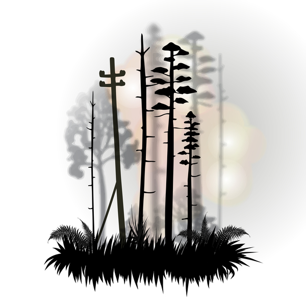 600x600 Tree Silhouette With City Landscape Fashion Vector 01