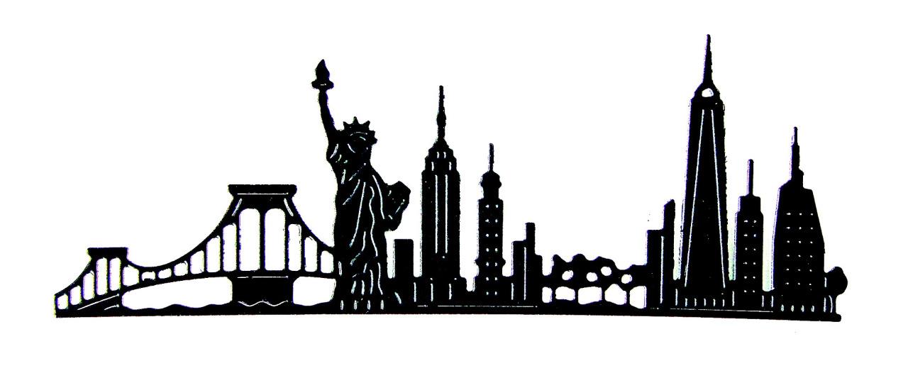 1280x526 8 Nyc, New York City Skyline Die Cuts, Landscape, Usa. Js. Any