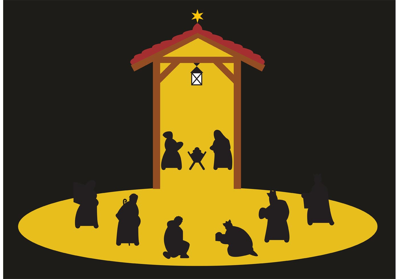 1400x980 Christmas Nativity Free Vector Art