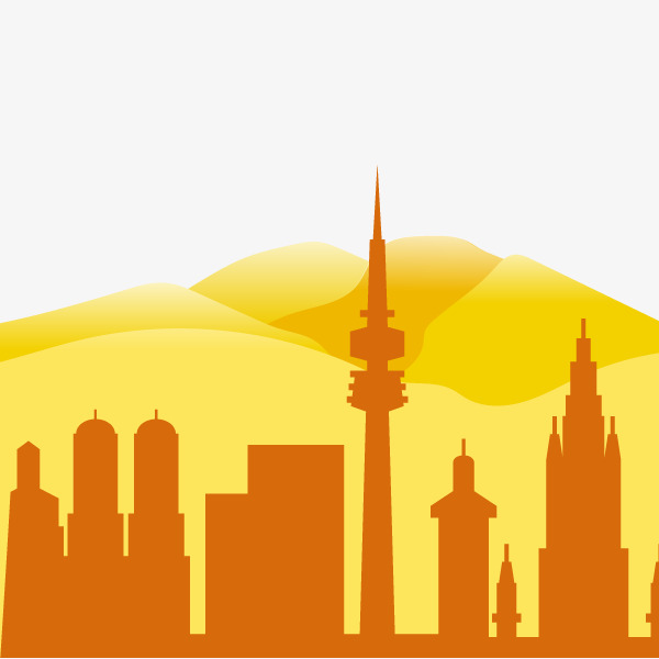 600x600 Vector City Silhouette Mountains, Vector, City Silhouette