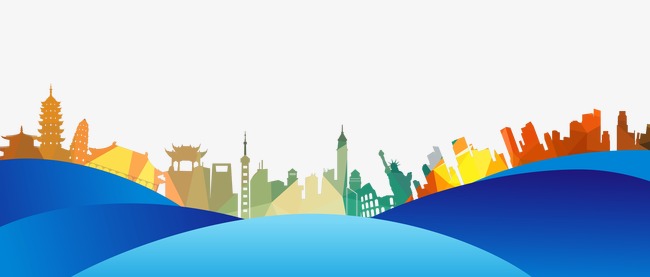 650x277 Color Urban Silhouette, Colored Background, City Silhouette