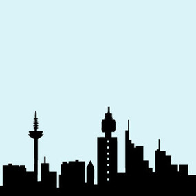 285x285 Futuristic City Silhouettes Background Vectorvector Vector Clipart