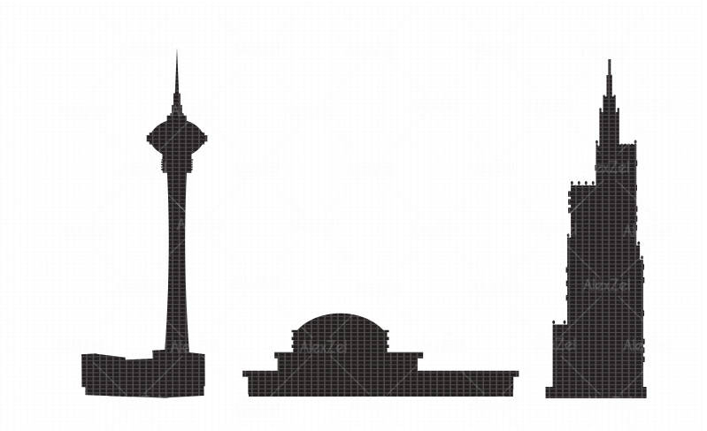 799x488 City Silhouette, Urban Skyline Clipart, Infographic Clip Art