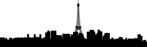570x184 City Skyline Paris Svg Clipart, International City Art, Digital
