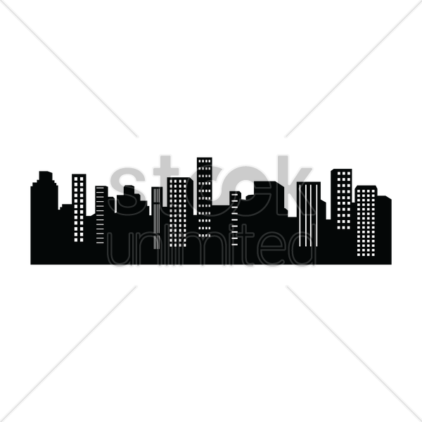 600x600 City Silhouette Vector Image