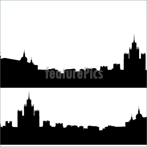 500x500 Moscow City Silhouette Stock Illustration I4059381