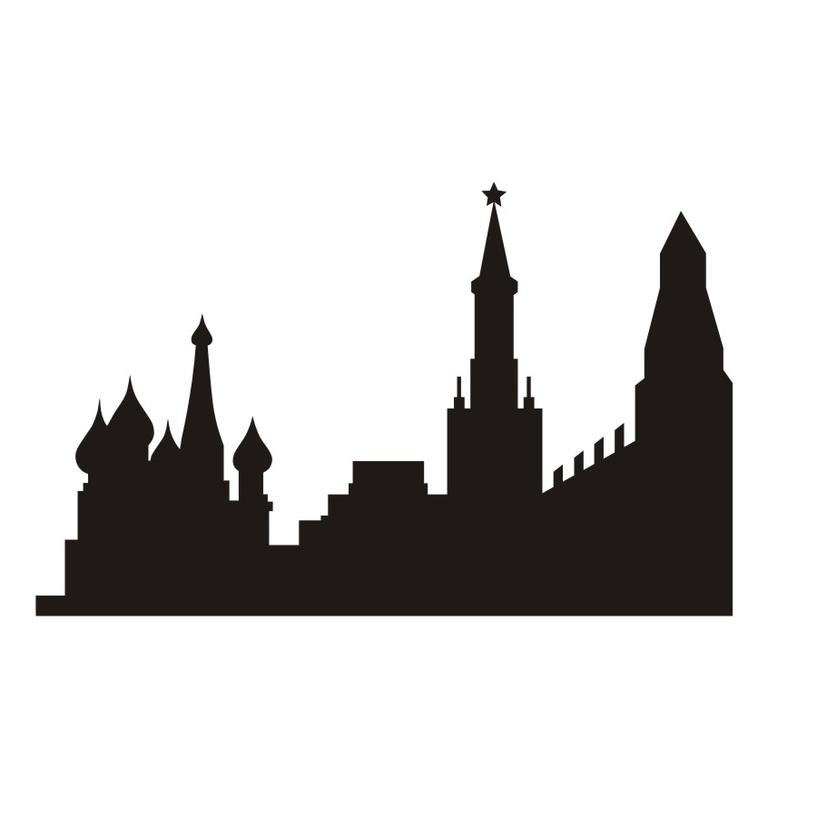 900x900 Russian City Wall Sticker Landmark Building Silhouette Vinyl