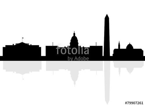 500x364 Washington Dc City Skyline Silhouette. Vector Illustration Stock