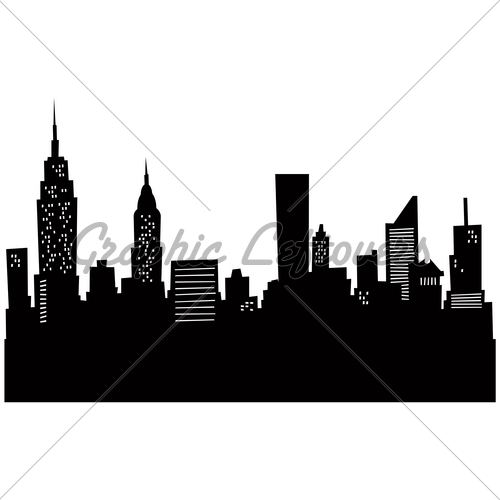 City Skyline Silhouette Clip Art