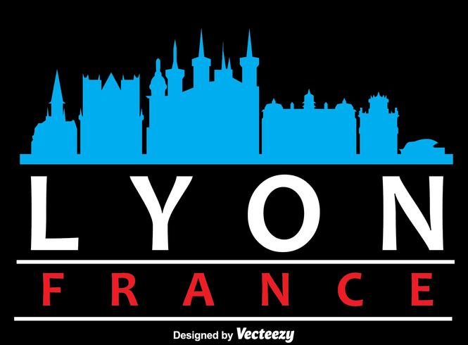 665x490 Lyon City Skyline Silhouette Vector