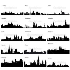 236x236 Venice Skyline Vinyl Wall Art, Assorted Sizes And Colors Available