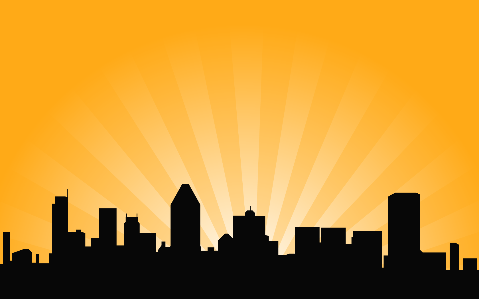1680x1050 City Skyline Vector Background