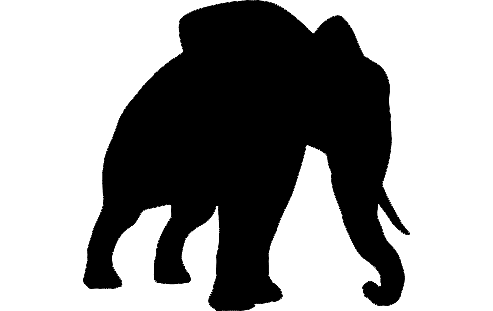 1002x633 Elephant Silhouette Dxf File Free Download