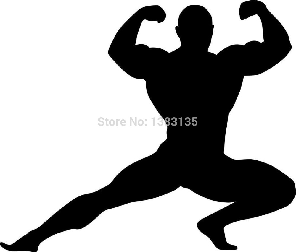 1000x853 Body Builder Classic Pose Silhouette Car Window Sticker Vinyl