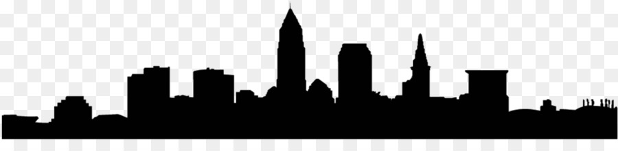 900x220 Cleveland Skyline Silhouette Coloring Page 2019