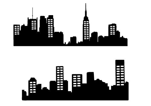500x350 Skyline Clipart Silhouette