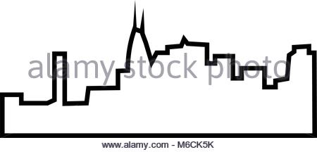 450x216 Skyline Silhouette Of The City Of Cleveland, Ohio, Usa Stock