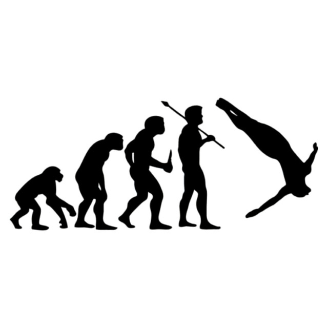 640x640 14.2cm6.1cm Cliff Diving Evolution Car Sticker Motorcycle Decal