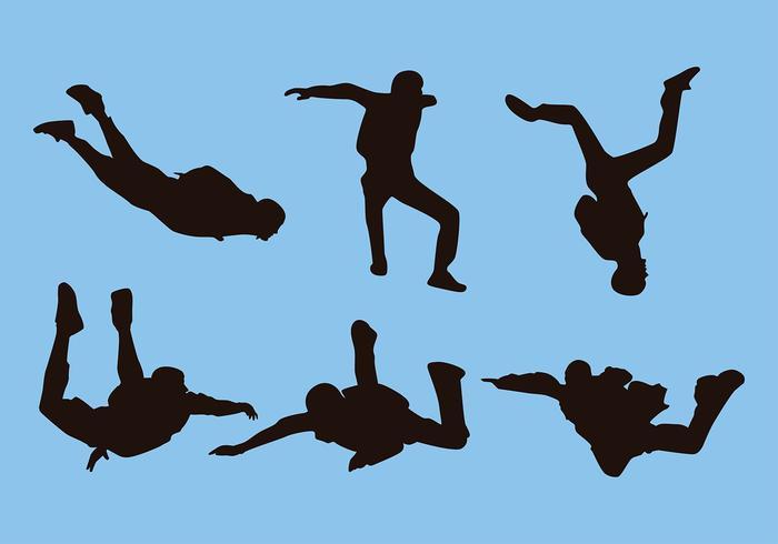 700x490 Skydiving Silhouette Free Vector