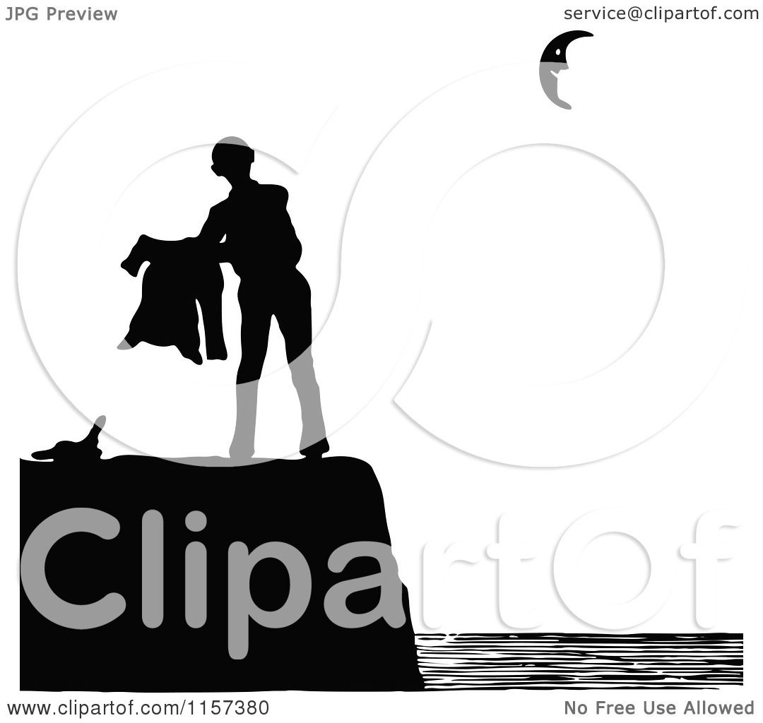 1080x1024 Clipart Of A Silhouetted Couple Man On A Coastal Cliff