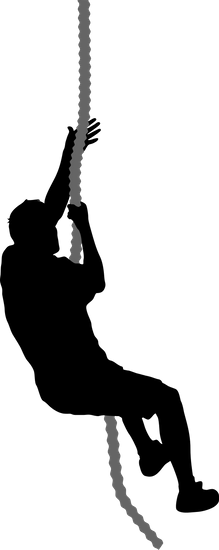 219x550 Mountain Climber Climbing A Tightrope Silhouette