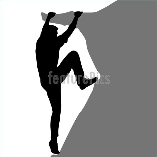 500x500 Black Silhouette Rock Climber Stock Illustration I5464111