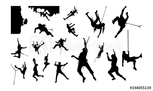 500x300 Set Of Climber Silhouette Vector Illustration