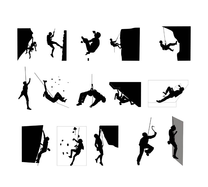 800x720 Climbers Vector Silhouettes