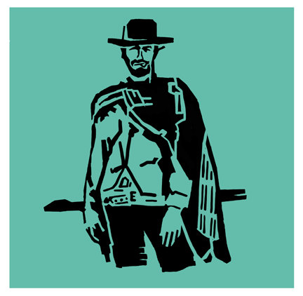 432x422 Items Similar To Clint Eastwood Portrait Stenciled Wall Hanging