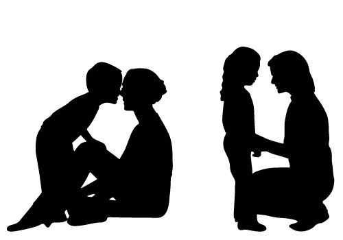 500x350 Mother And Child Silhouette Clip Art Free