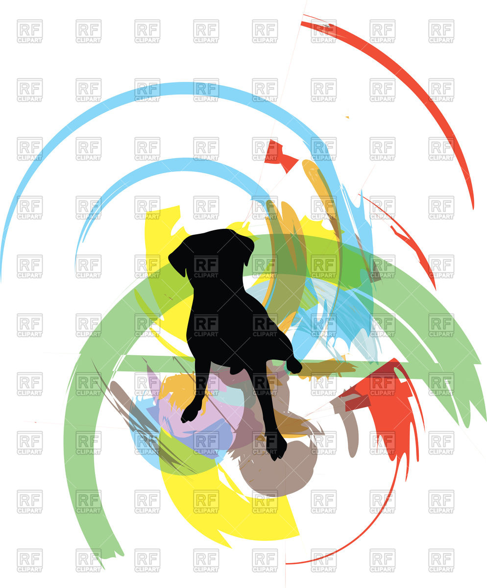 994x1200 Dog Silhouette On Abstract Background Royalty Free Vector Clip Art