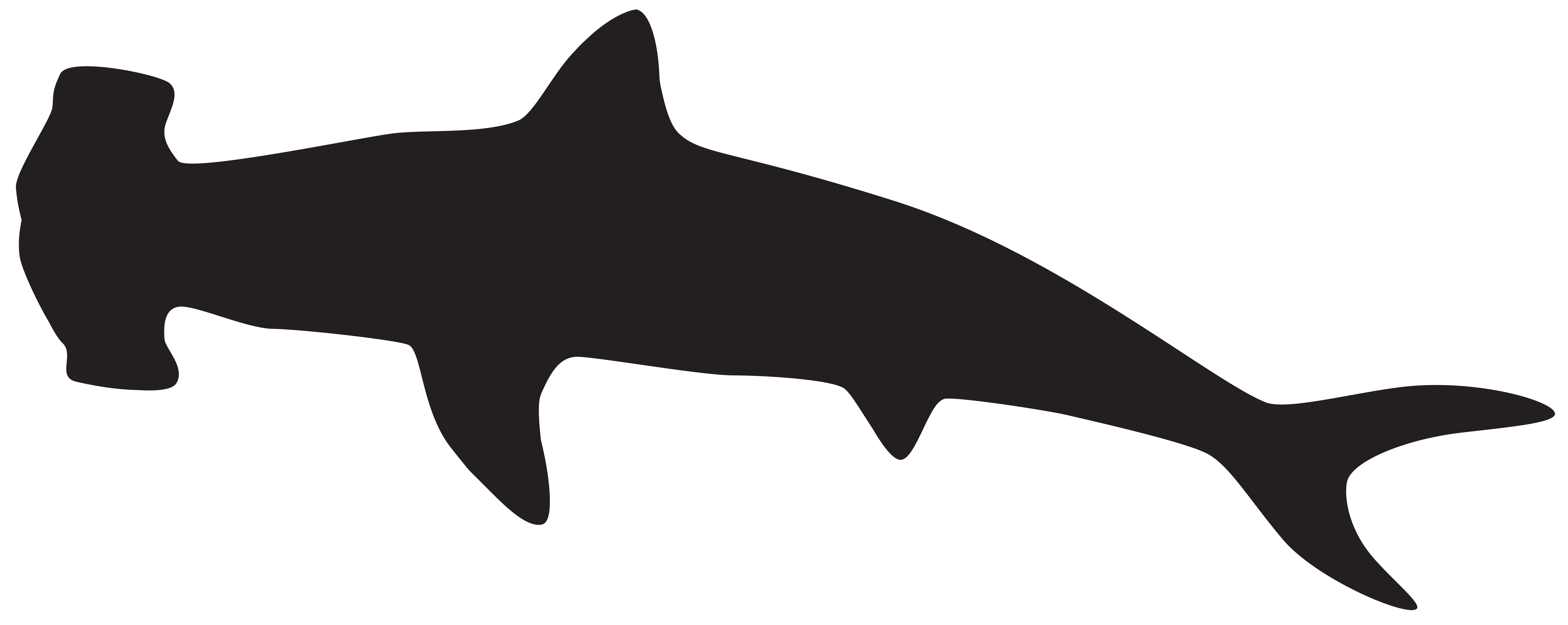 8000x3188 Shark Clipart Silhouette Collection