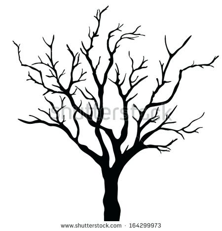 450x470 Outline Of A Tree With Branches Bird On Tree Branch Silhouette
