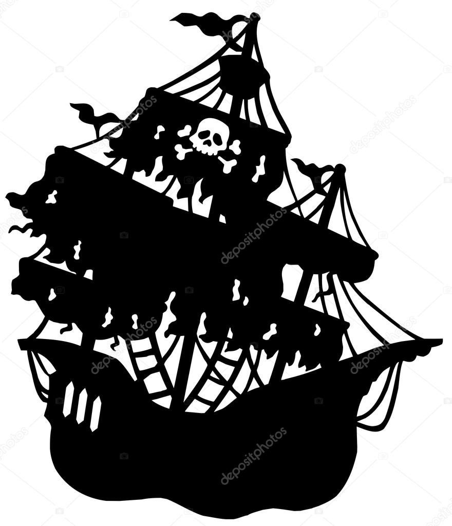 880x1024 Vinyl Wall Decal Sticker Pirate Ship Silhouette Os Mb139 Ripping