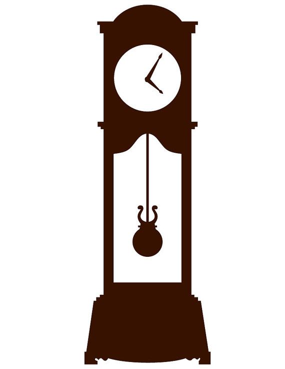 570x737 Drawn Clock Silhouette Vector