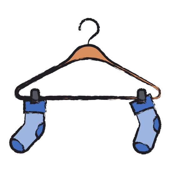 550x550 Colored Blurred Silhouette Of Pair Of Socks In Clothes Hanger