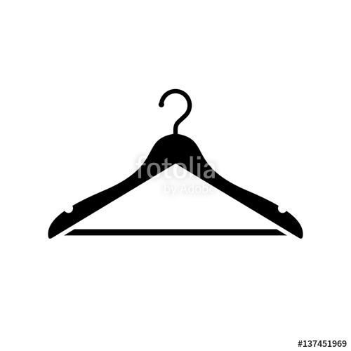 500x500 Hanger Icon. Black, Minimalist Icon Isolated On White Background