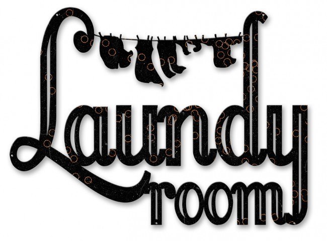 650x480 Room Clothes Line Silhouette Metal Shape Sign 17 X 13 Inches