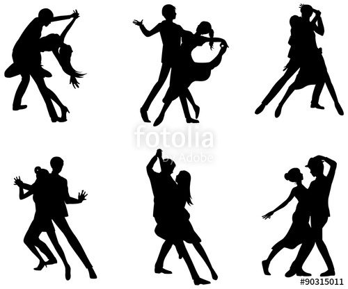 500x416 A Silhouette Icon Set Of Dancing Couple Sport For Man Woman