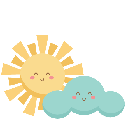432x432 Happy Sun And Cloud Svg Scrapbook Cut File Cute Clipart Files