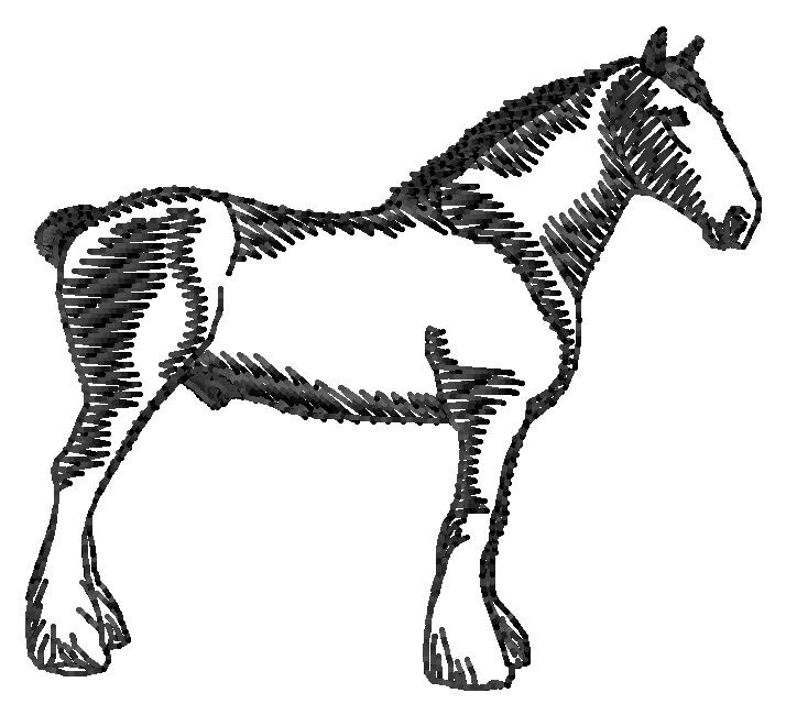 714x650 Clydesdale Silhouette Embroidery Design From Grand Slam Designs
