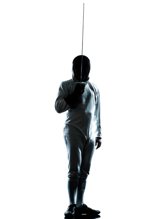 523x700 Man Fencing Silhouette Saluting Wall Mural We Live