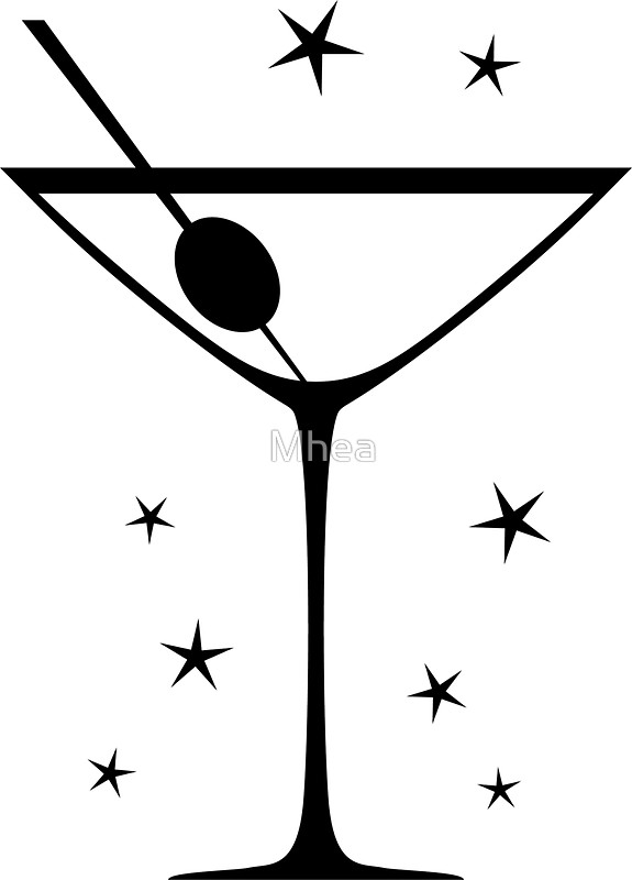 575x800 Cocktail Glass With Olive And Stars Stickers By Mhea Redbubble