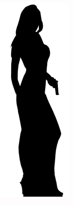 253x703 Secret Agent Woman Silhouette Lifesize Cardboard Cutout
