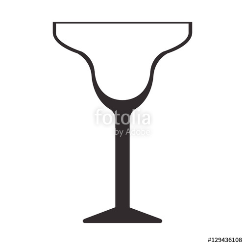 500x500 Silhouette Monochrome With Cocktail Glass Vector Illustration