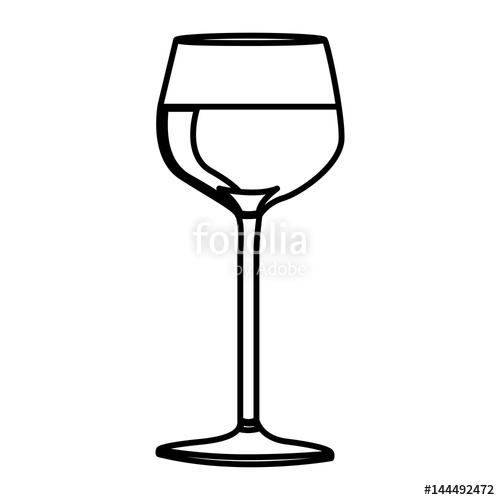 500x500 Silhouette Wine Drink Cocktail Glass Vector Illustration Stock